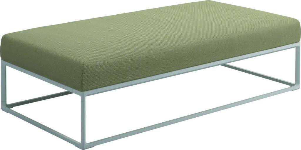 Gloster - Maya Ottomane - robben lichen - gestell white - 150 x 75 cm - outdoor