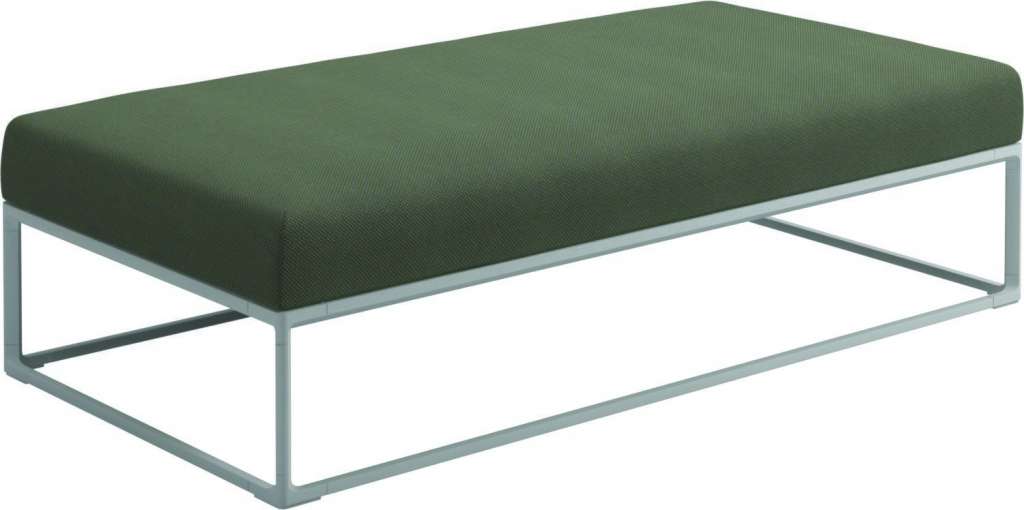 Gloster - Maya Ottomane - robben leaf - gestell white - 150 x 75 cm - outdoor