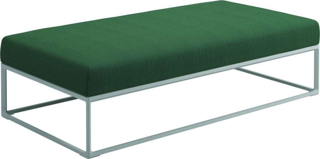 Gloster - Maya Ottomane - robben forest - gestell white - 150 x 75 cm - outdoor