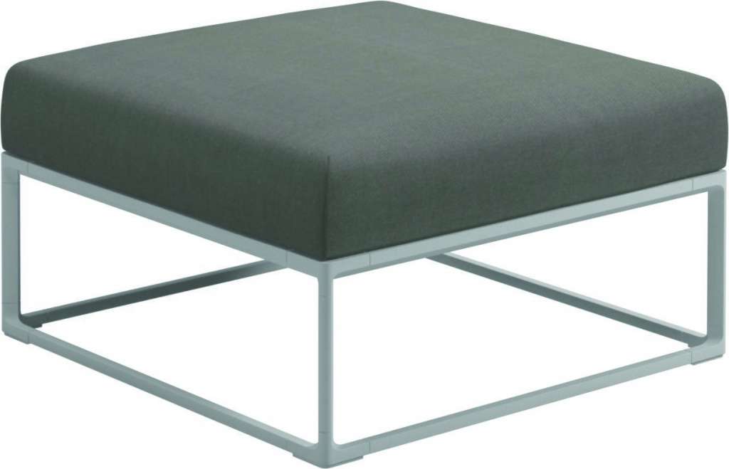 Gloster - Maya Ottomane - fife rainy grey - gestell white - outdoor