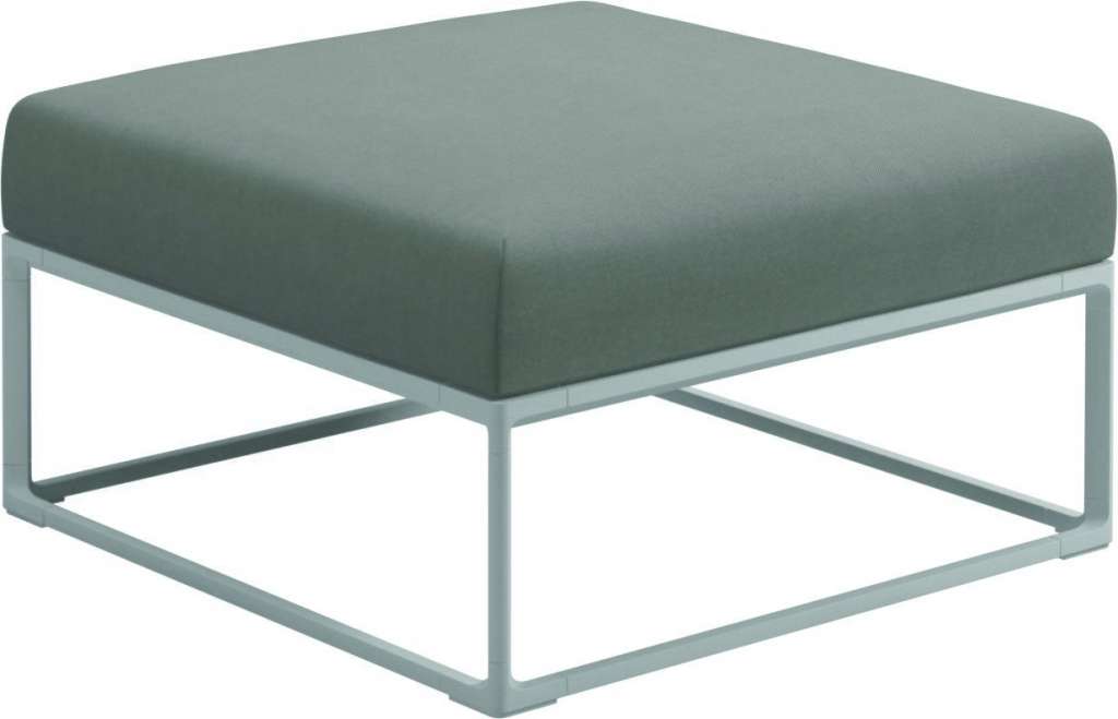 Gloster - Maya Ottomane - fife canvas grey - gestell white - outdoor