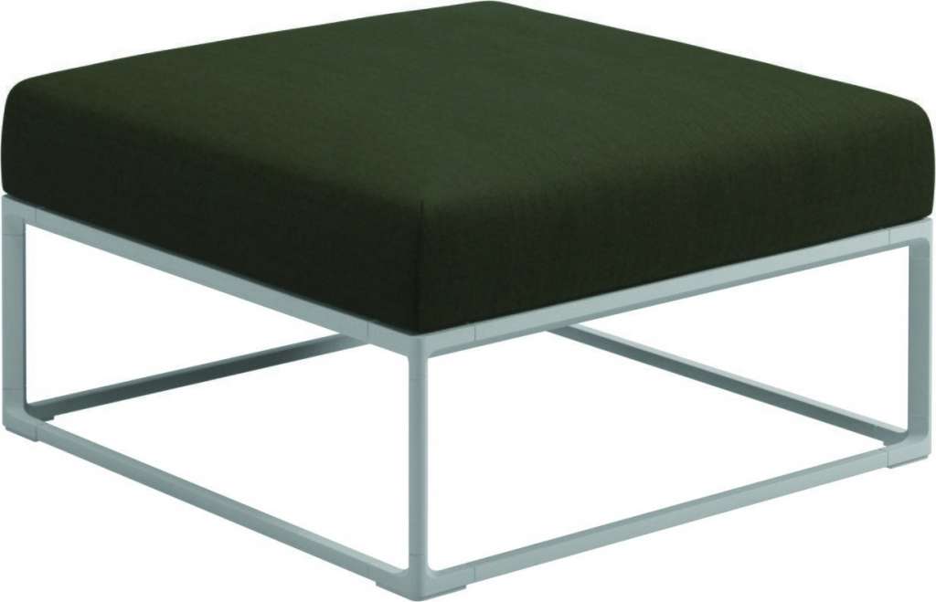 Gloster - Maya Ottomane - fife olive - gestell white - outdoor