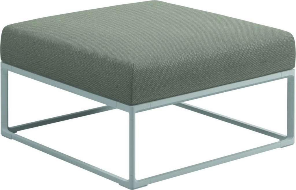 Gloster - Maya Ottomane - robben grey - gestell white - outdoor