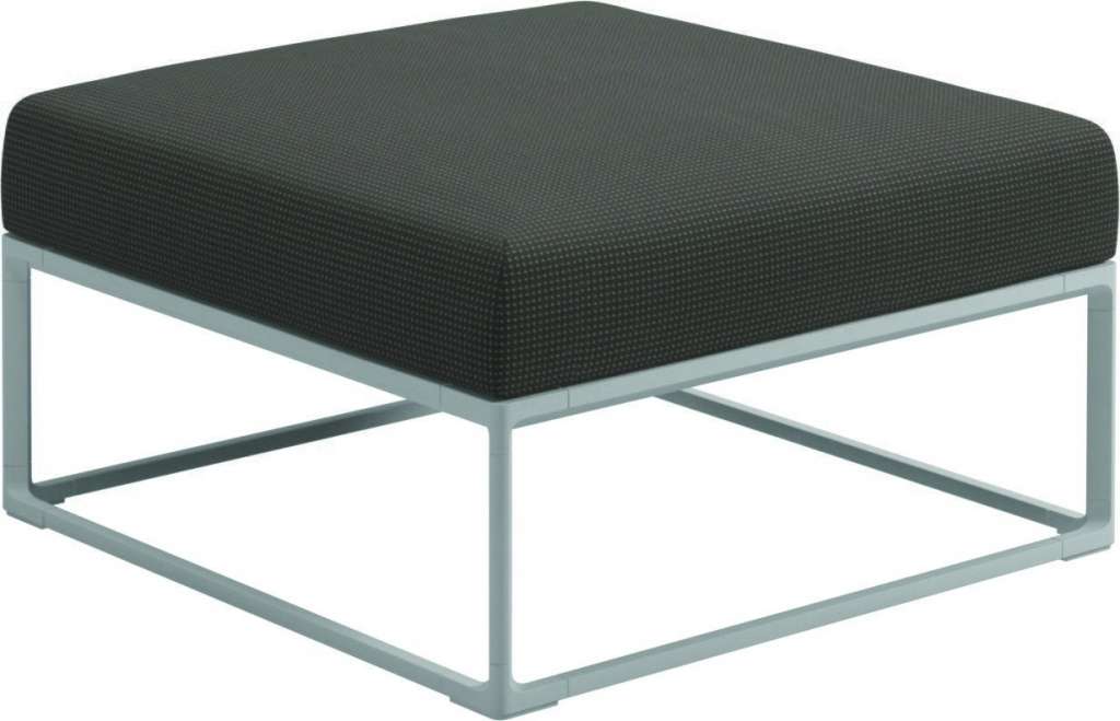 Gloster - Maya Ottomane - robben charcoal - gestell white - outdoor