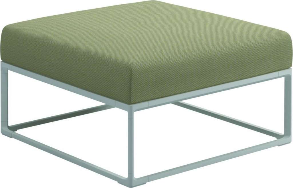 Gloster - Maya Ottomane - robben lichen - gestell white - outdoor