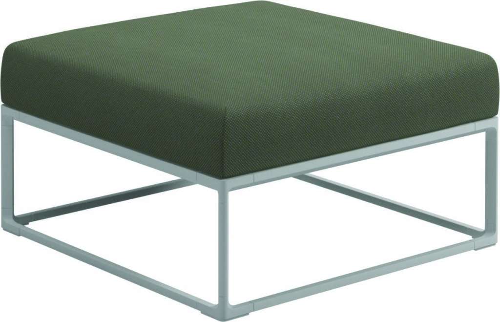 Gloster - Maya Ottomane - robben leaf - gestell white - outdoor