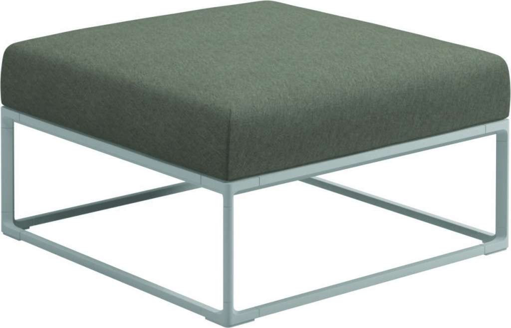 Gloster - Maya Ottomane - tuck truffle - gestell white - outdoor
