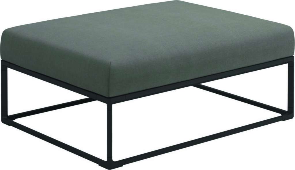 Gloster - Maya Ottomane - fife rainy grey - gestell meteor - 100 x 75 cm - outdoor
