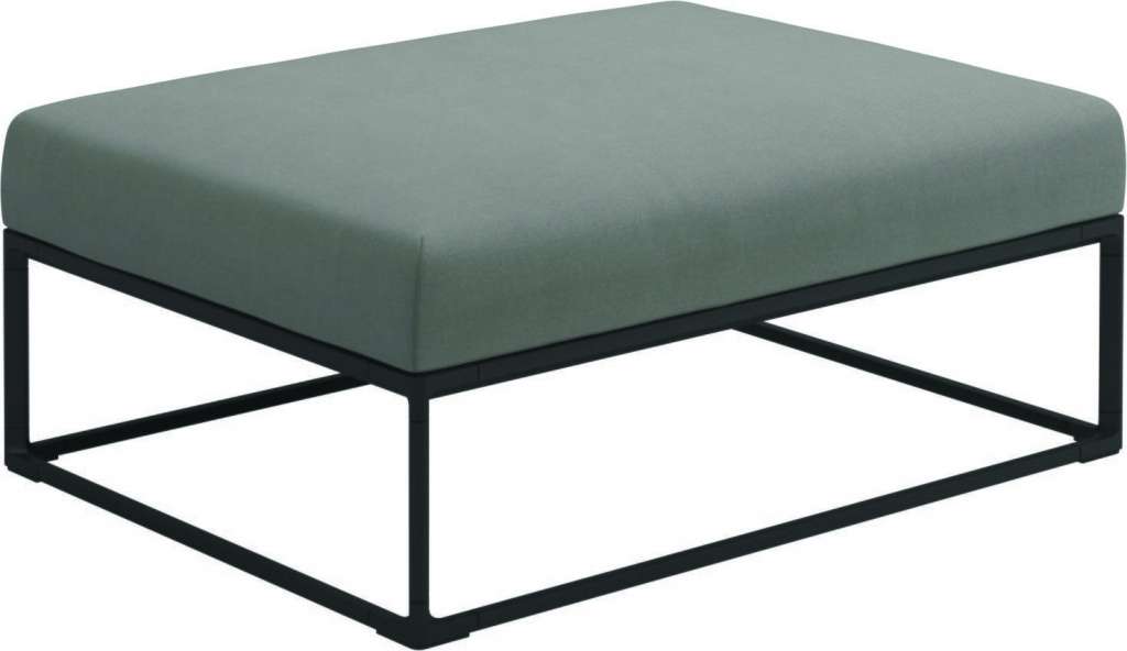 Gloster - Maya Ottomane - fife canvas grey - gestell meteor - 100 x 75 cm - outdoor