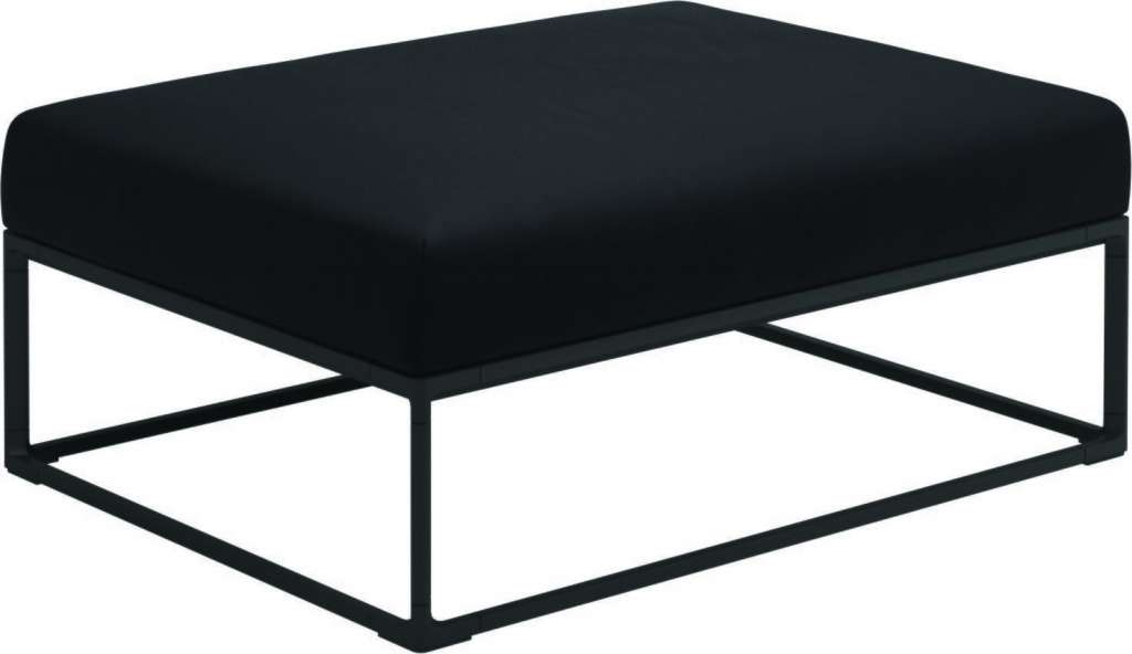 Gloster - Maya Ottomane - fife soot blue - gestell meteor - 100 x 75 cm - outdoor