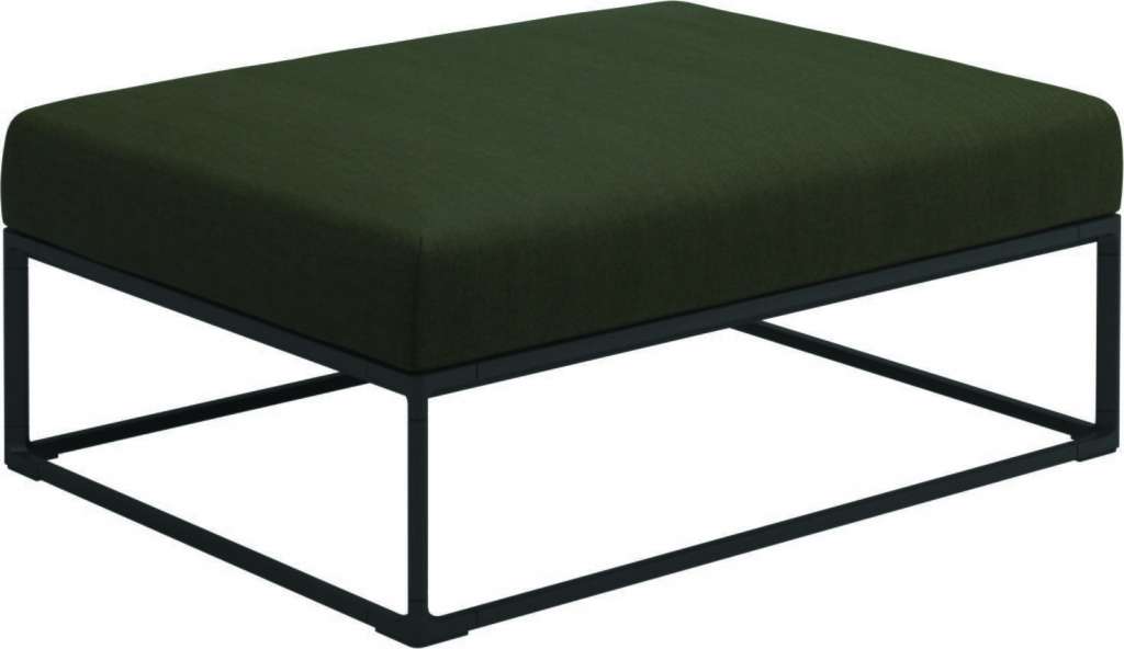 Gloster - Maya Ottomane - fife olive - gestell meteor - 100 x 75 cm - outdoor