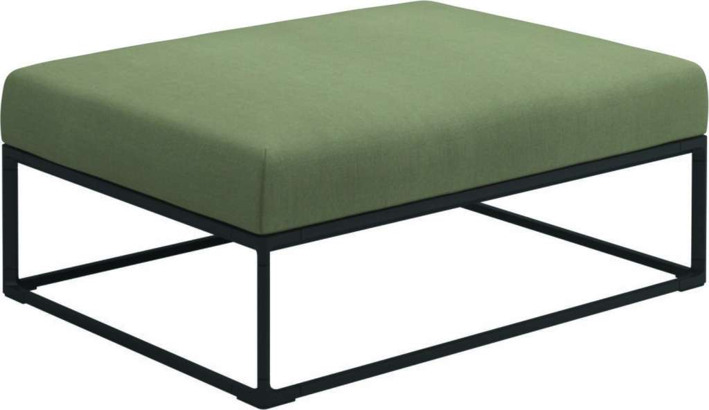 Gloster - Maya Ottomane - fife silky green - gestell meteor - 100 x 75 cm - outdoor