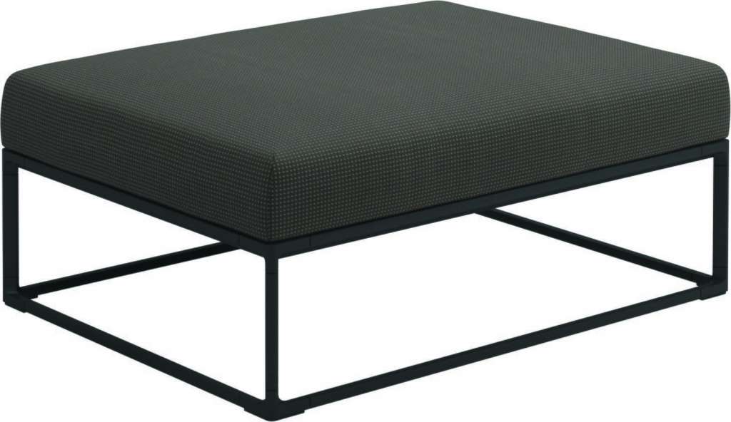 Gloster - Maya Ottomane - robben charcoal - gestell meteor - 100 x 75 cm - outdoor
