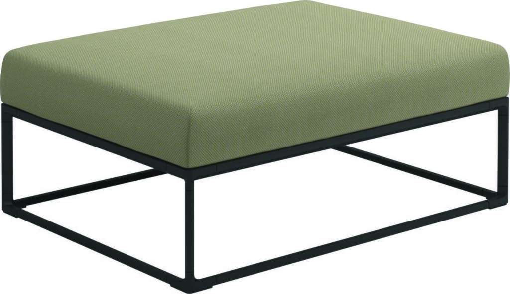 Gloster - Maya Ottomane - robben lichen - gestell meteor - 100 x 75 cm - outdoor