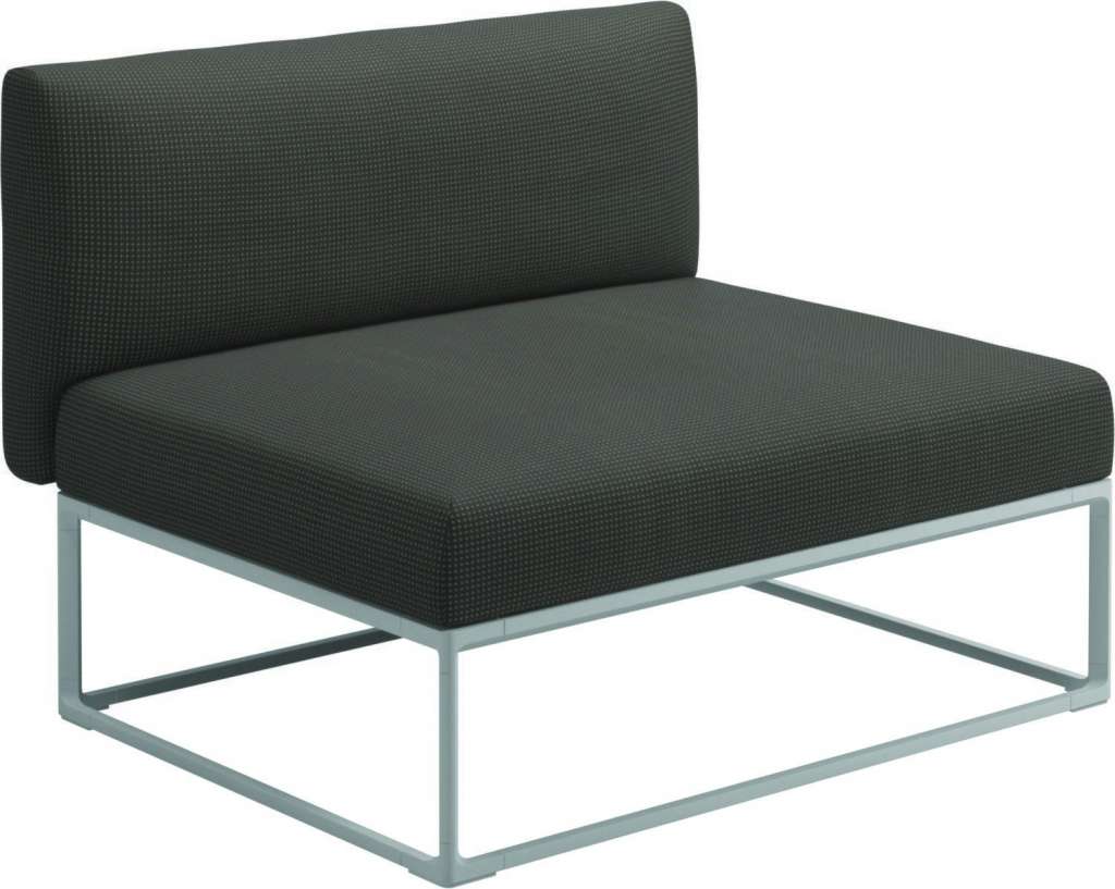 Gloster - Maya 100 x 86 Mittelmodul - robben charcoal - gestell white - outdoor
