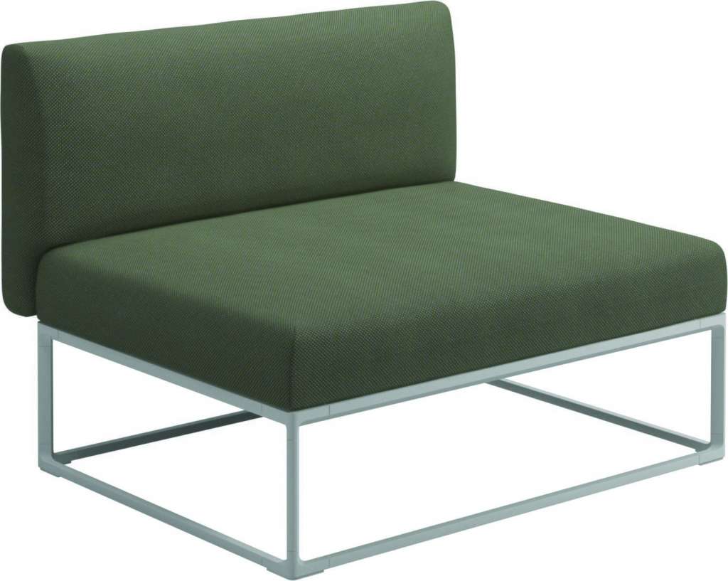 Gloster - Maya 100 x 86 Mittelmodul - robben leaf - gestell white - outdoor