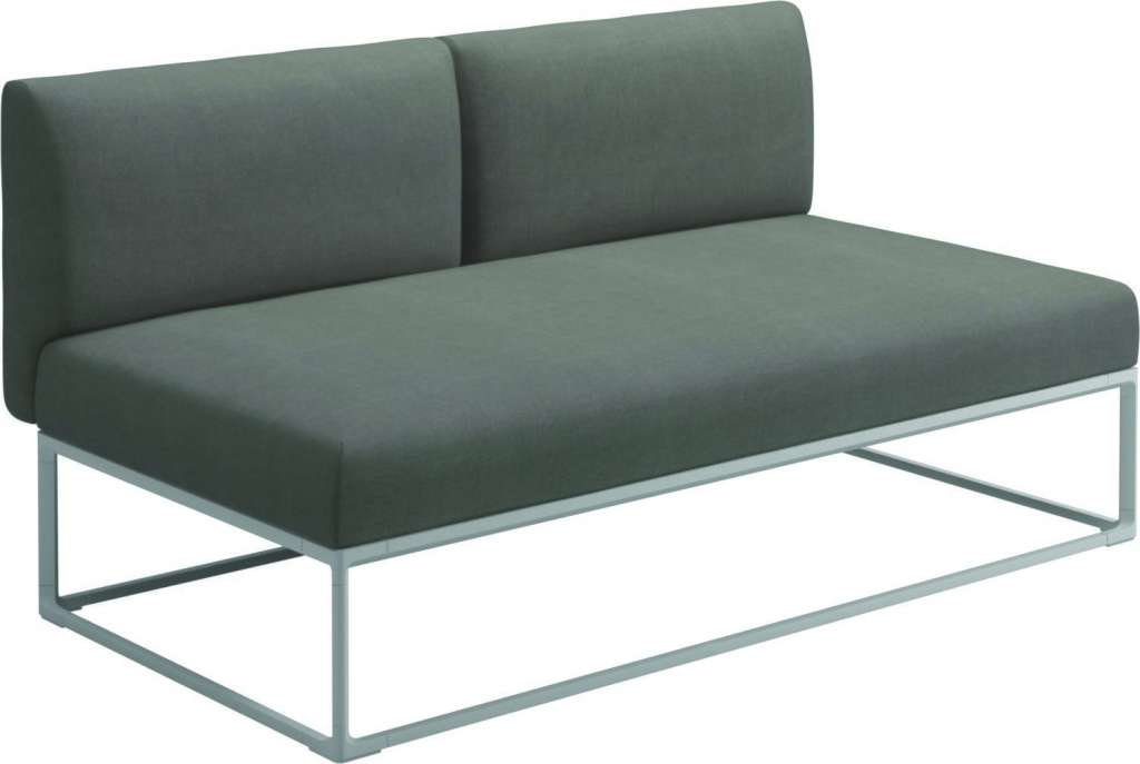 Gloster - Maya 150 x 86 Mittelmodul - fife rainy grey - gestell white - outdoor