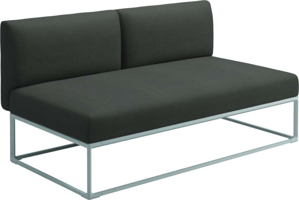 Gloster - Maya 150 x 86 Mittelmodul - robben charcoal - gestell white - outdoor