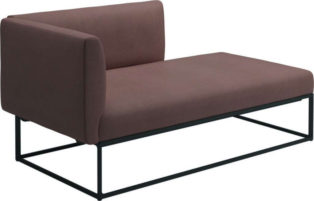 Gloster - Maya Chaiselongue - fife warm rose - gestell meteor - outdoor