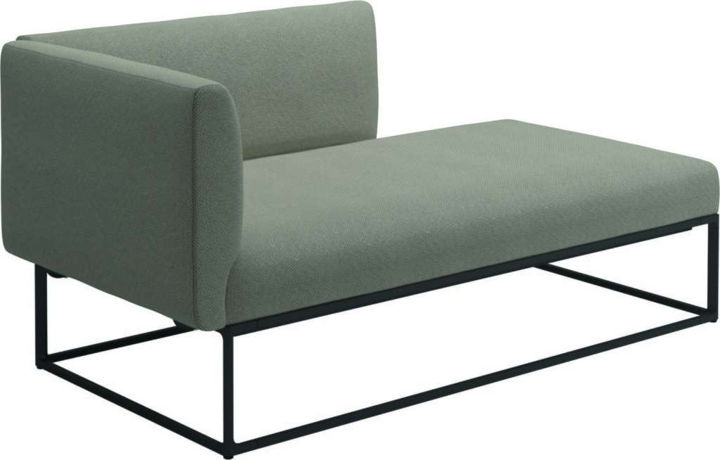 Gloster - Maya Chaiselongue - robben grey - gestell meteor - outdoor
