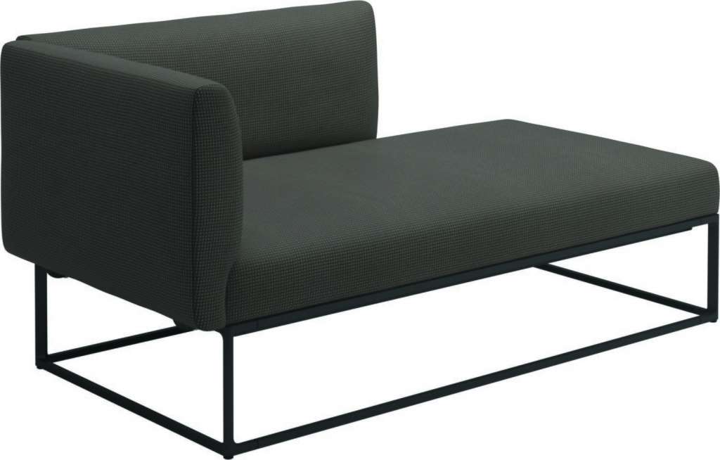 Gloster - Maya Chaiselongue - robben charcoal - gestell meteor - outdoor