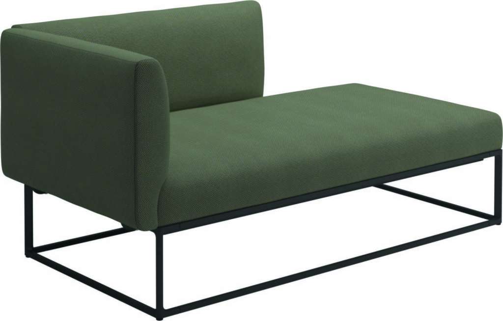 Gloster - Maya Chaiselongue - robben leaf - gestell meteor - outdoor