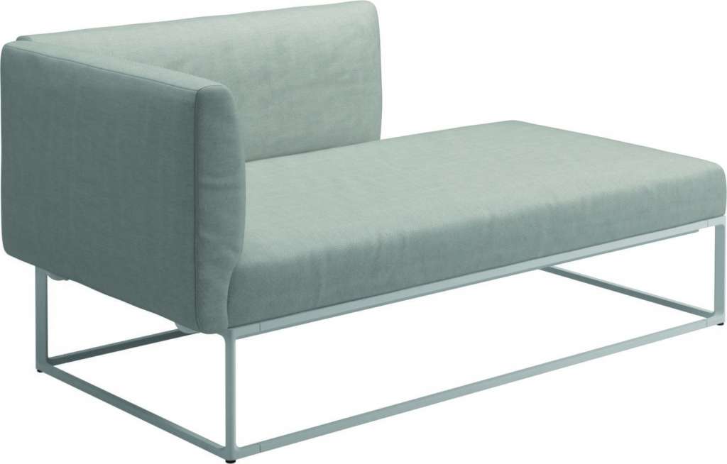 Gloster - Maya Chaiselongue - seagull - gestell white - outdoor