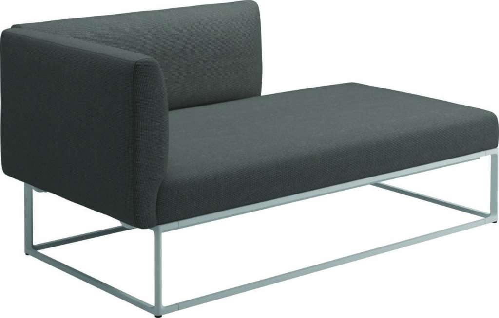 Gloster - Maya Chaiselongue - granite - gestell white - outdoor
