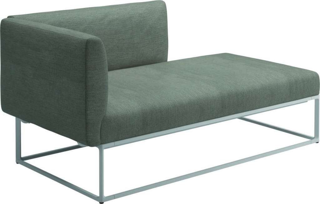 Gloster - Maya Chaiselongue - mez granite - gestell white - outdoor