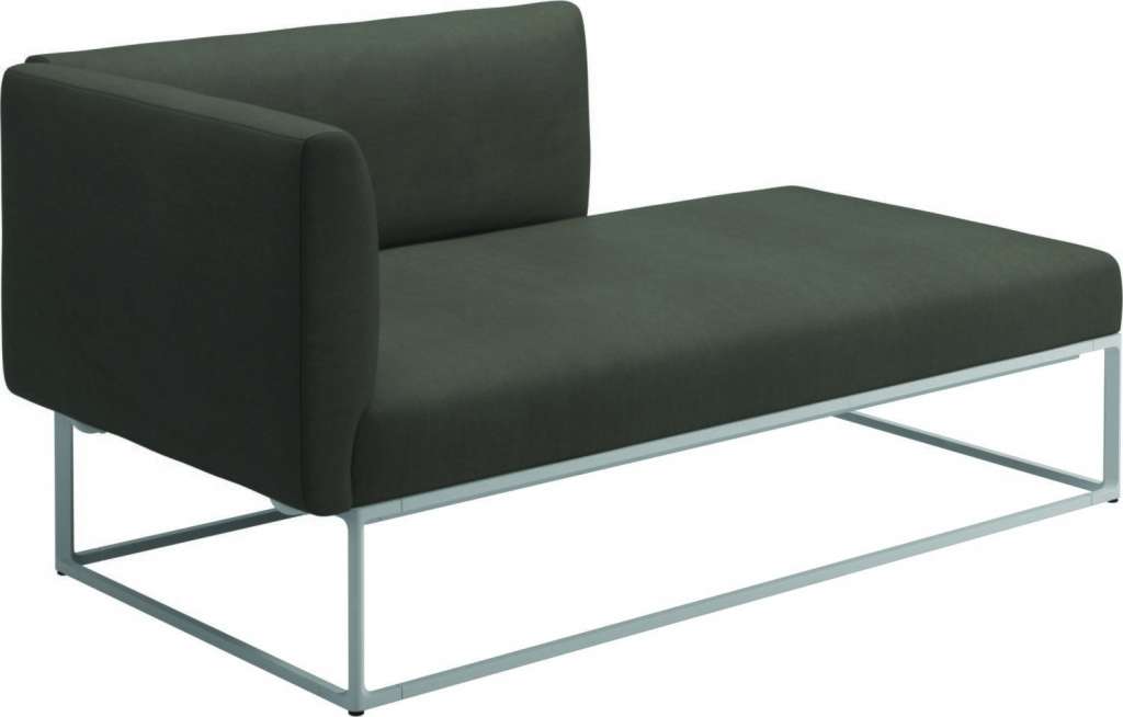 Gloster - Maya Chaiselongue - fife platinum - gestell white - outdoor