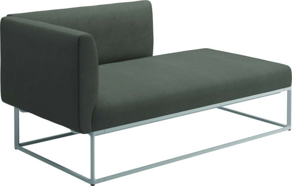 Gloster - Maya Chaiselongue - fife nickel - gestell white - outdoor