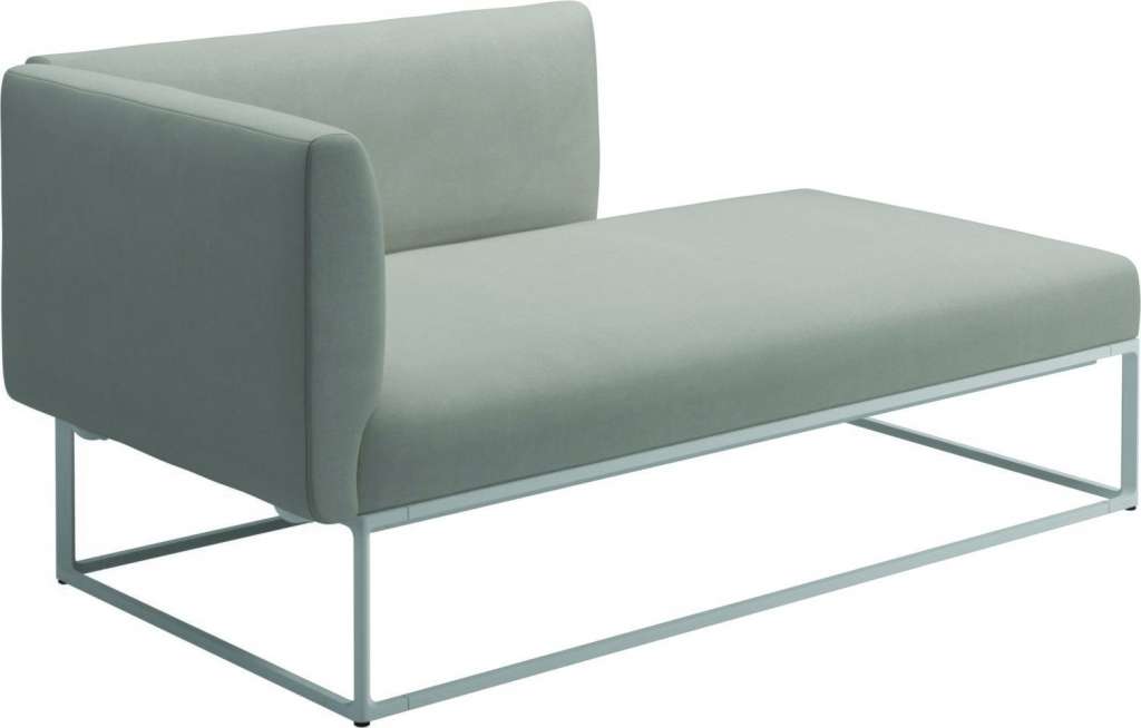 Gloster - Maya Chaiselongue - fife bone - gestell white - outdoor