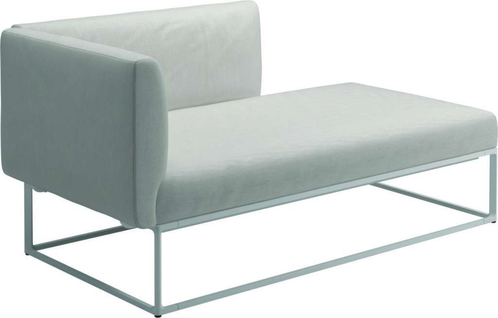 Gloster - Maya Chaiselongue - elite frost - gestell white - outdoor