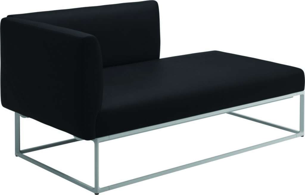 Gloster - Maya Chaiselongue - fife soot blue - gestell white - outdoor