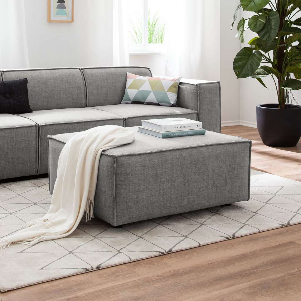 home24 Polsterhocker Kinx Webstoff