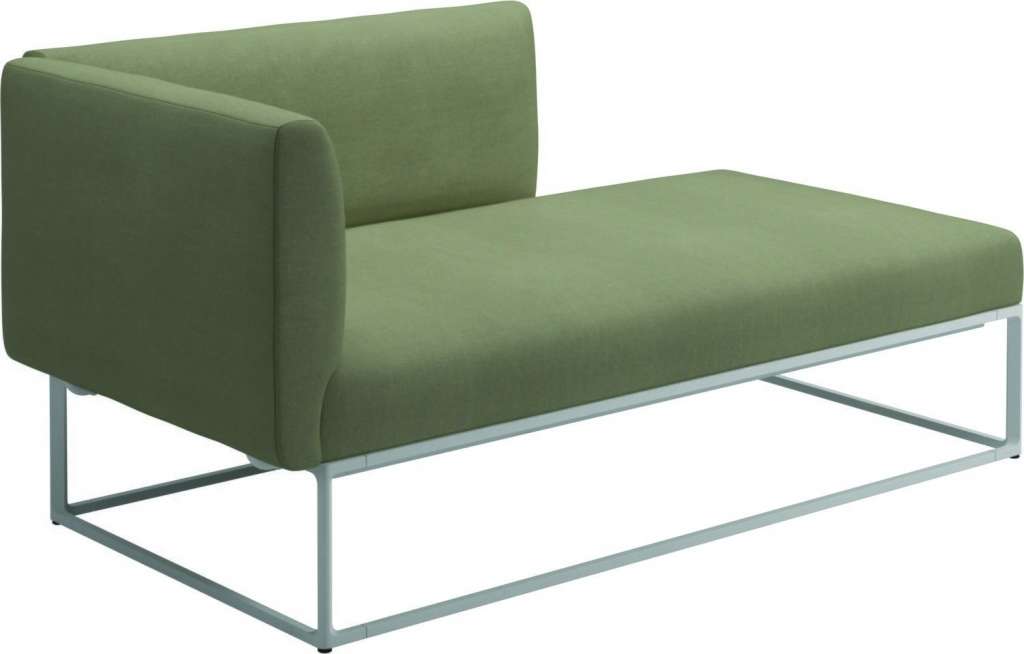 Gloster - Maya Chaiselongue - fife silky green - gestell white - outdoor