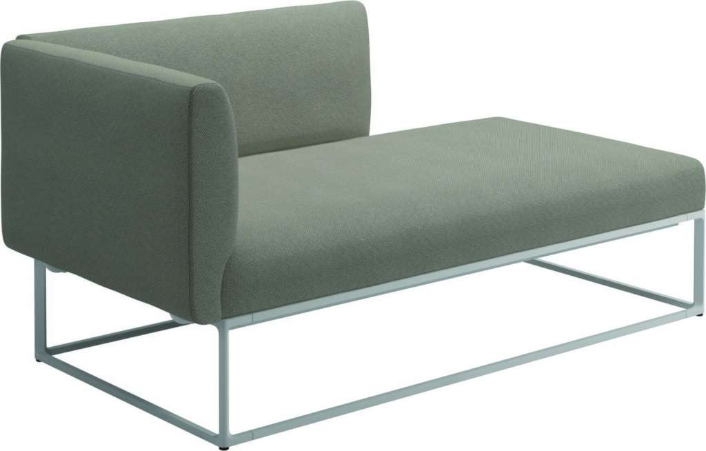 Gloster - Maya Chaiselongue - robben grey - gestell white - outdoor