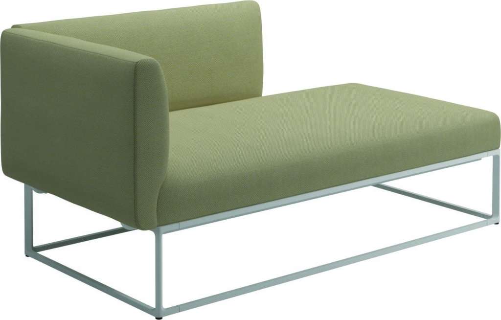 Gloster - Maya Chaiselongue - robben lichen - gestell white - outdoor
