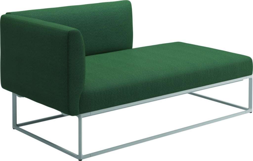 Gloster - Maya Chaiselongue - robben forest - gestell white - outdoor