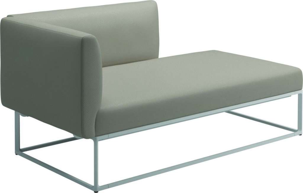 Gloster - Maya Chaiselongue - dot oyster - gestell white - outdoor