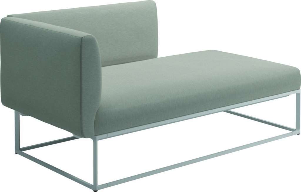 Gloster - Maya Chaiselongue - tuck malt - gestell white - outdoor