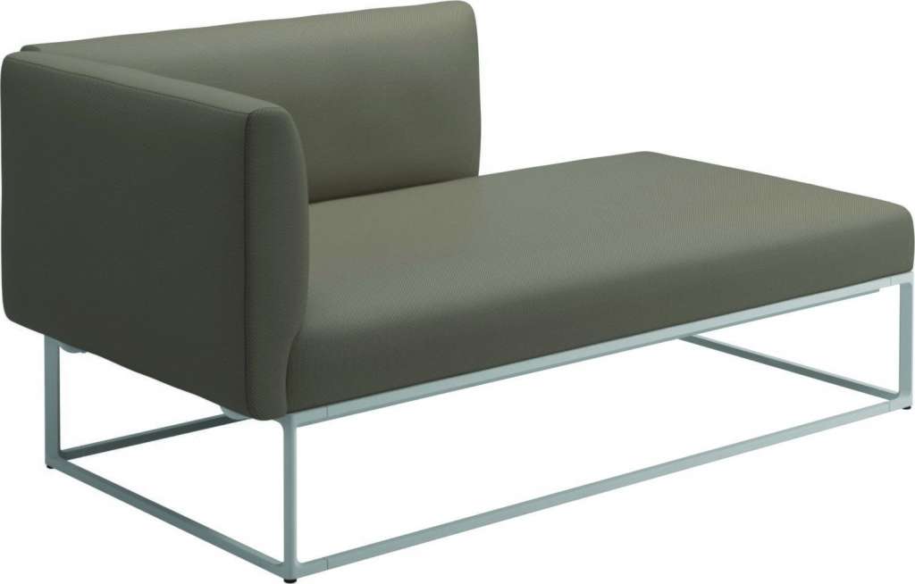 Gloster - Maya Chaiselongue - ravel dune - gestell white - outdoor