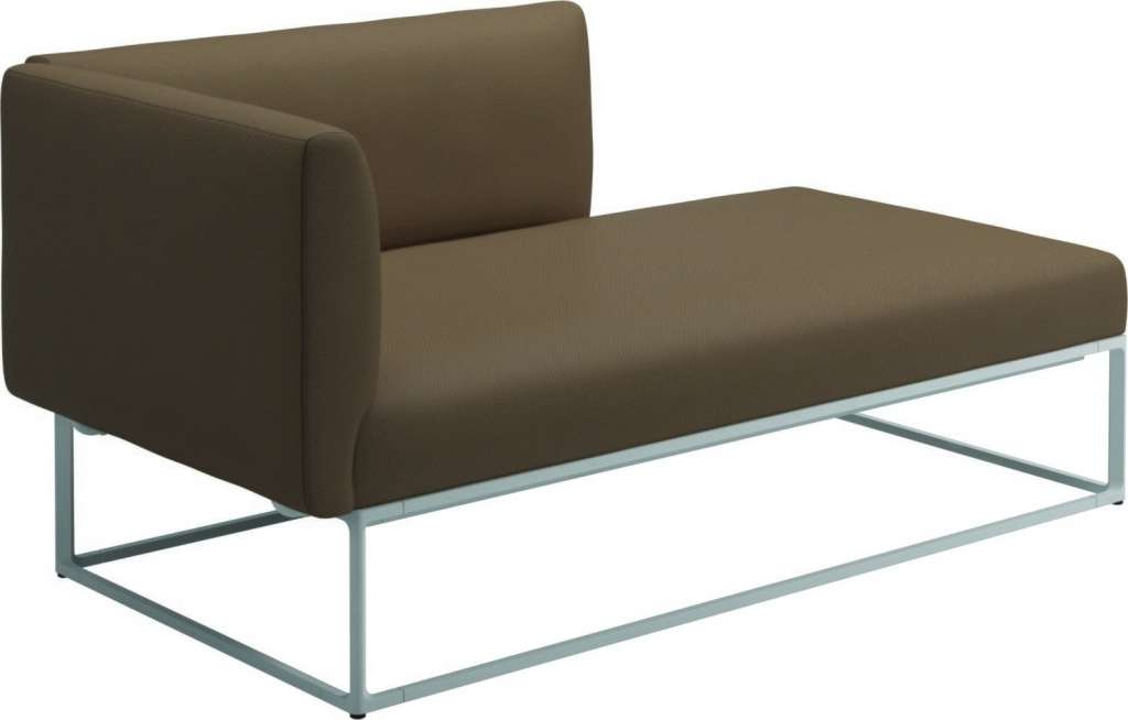 Gloster - Maya Chaiselongue - ravel ginger - gestell white - outdoor