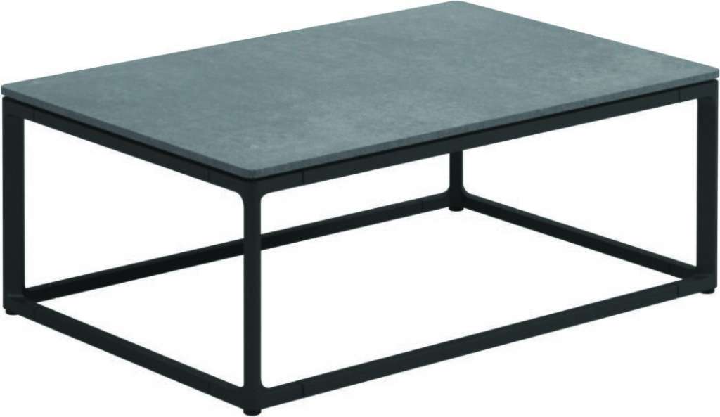 Gloster - Maya Keramik Couchtisch - Pumice Ceramic - gestell meteor - 75 x 50 cm - outdoor