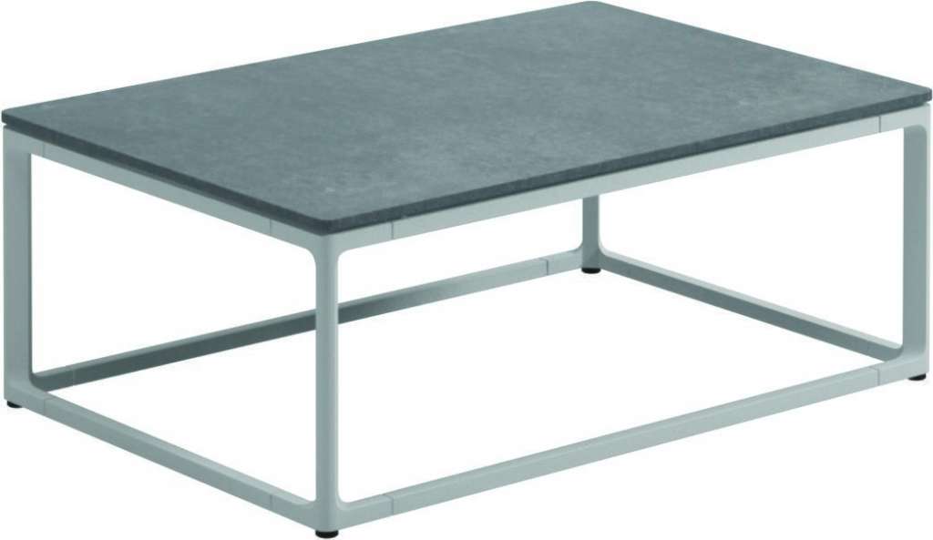Gloster - Maya Keramik Couchtisch - Pumice Ceramic - gestell white - 75 x 50 cm - outdoor