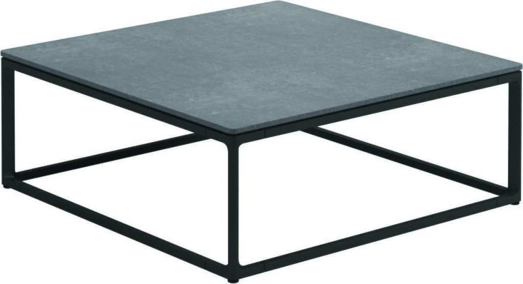 Gloster - Maya Keramik Couchtisch - Pumice Ceramic - gestell meteor - 75 x 75 cm - outdoor