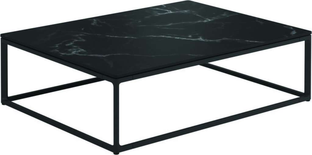 Gloster - Maya Keramik Couchtisch - Nero Ceramik - gestell meteor - 75 x 100 cm - outdoor