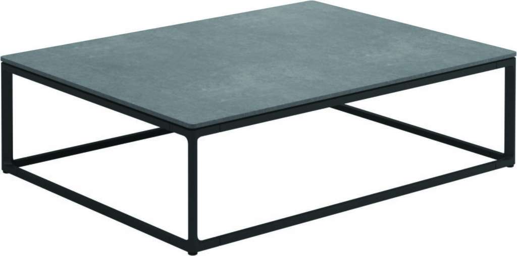 Gloster - Maya Keramik Couchtisch - Pumice Ceramic - gestell meteor - 75 x 100 cm - outdoor