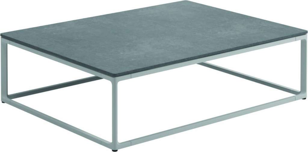 Gloster - Maya Keramik Couchtisch - Pumice Ceramic - gestell white - 75 x 100 cm - outdoor