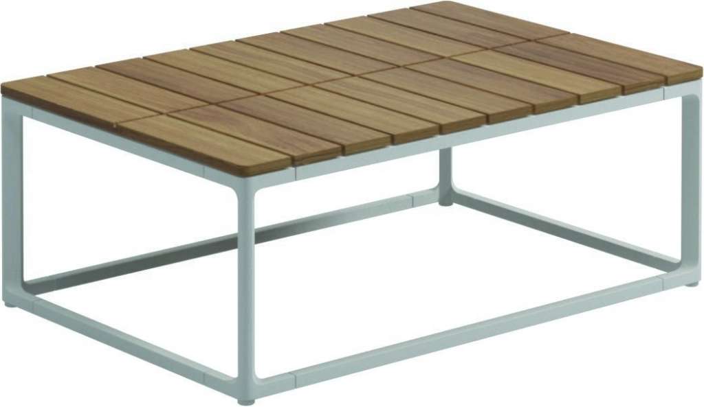 Gloster - Maya Couchtisch - Teak - gestell white - 75 x 50 cm - outdoor
